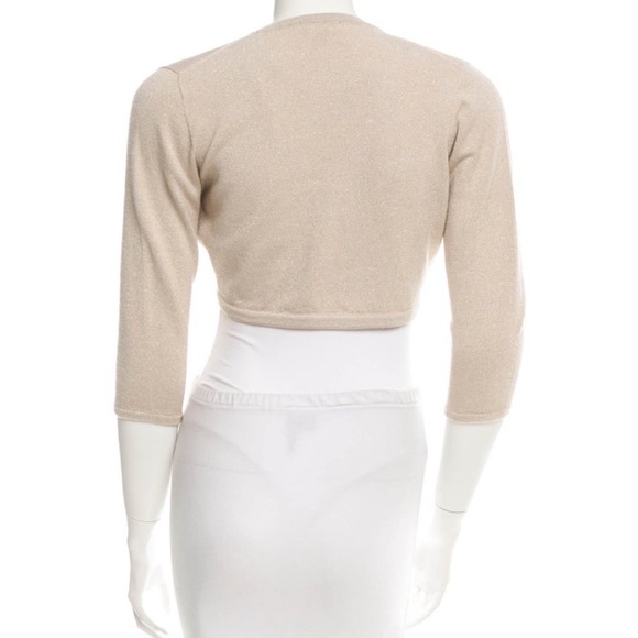 EUC Oscar de la Renta Cashmere/Silk/lurex Bolero Shrug - Picture 3 of 7